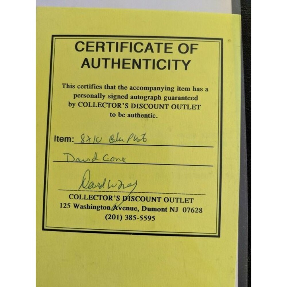 David Cone Signed Autograph 8x10 Photo Certificate of Authenticity